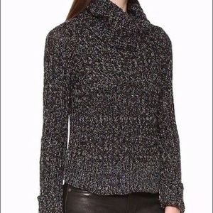 Free people black marled turtleneck sweater. Size medium.